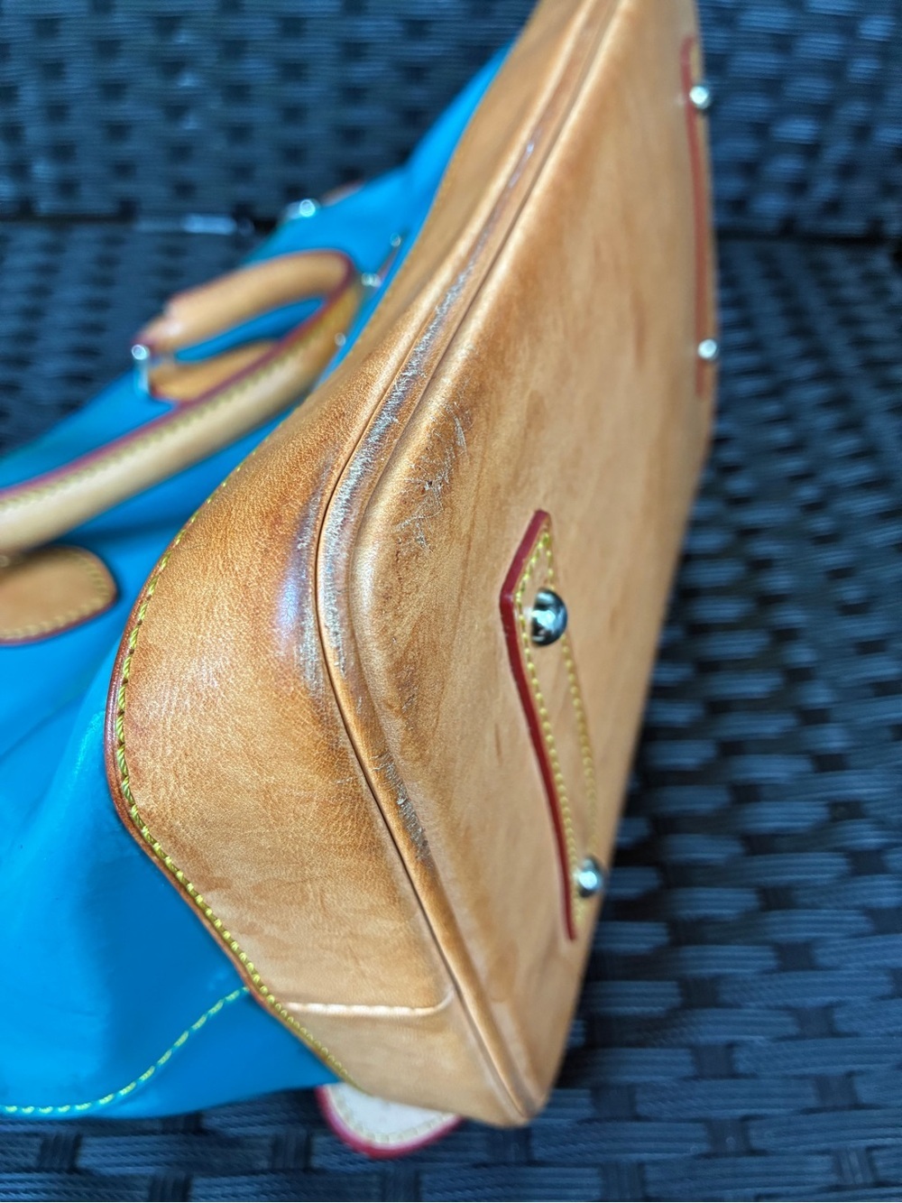 Dooney & Bourke Turquoise Patent Leather Tote with Matching Wristlet - Picture 10 of 16